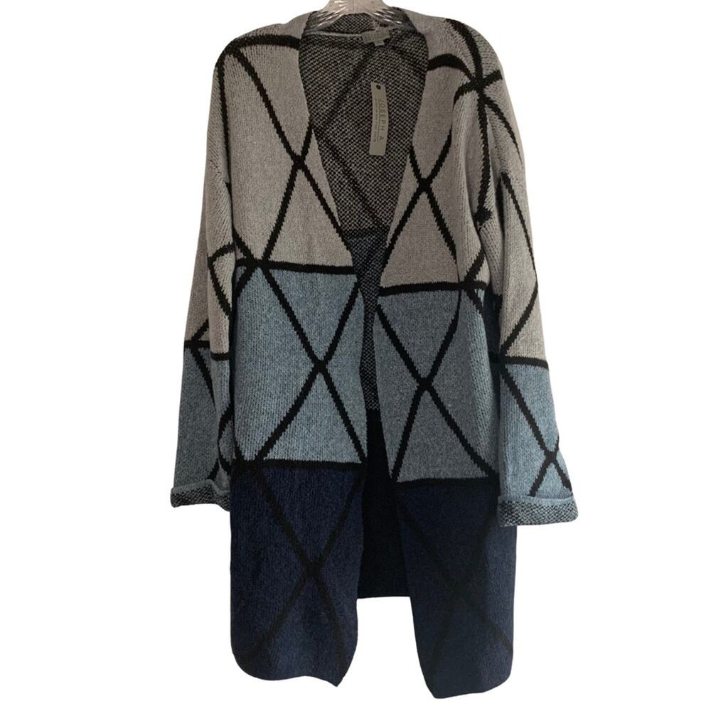 NWT Joseph A. Blue Combo Open Cardigan, Sz S